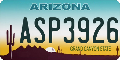 AZ license plate ASP3926