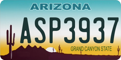 AZ license plate ASP3937