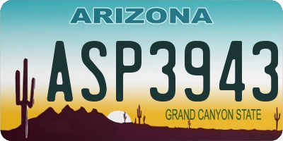 AZ license plate ASP3943