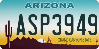 AZ license plate ASP3949