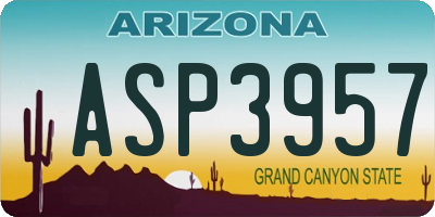 AZ license plate ASP3957