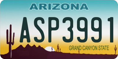 AZ license plate ASP3991