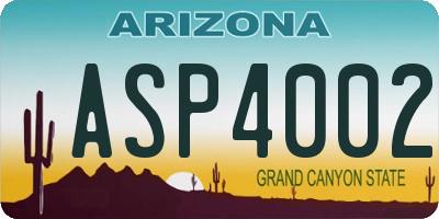 AZ license plate ASP4002