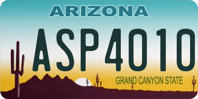 AZ license plate ASP4010