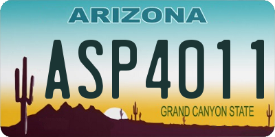 AZ license plate ASP4011
