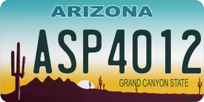 AZ license plate ASP4012