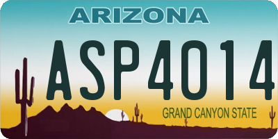 AZ license plate ASP4014