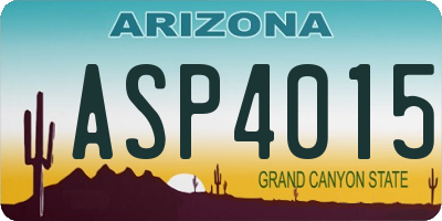AZ license plate ASP4015