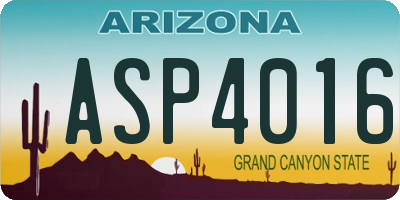 AZ license plate ASP4016