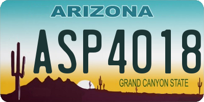 AZ license plate ASP4018
