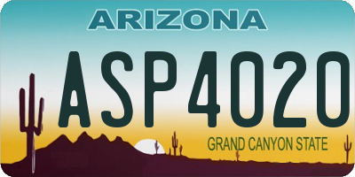 AZ license plate ASP4020