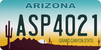 AZ license plate ASP4021