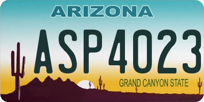 AZ license plate ASP4023