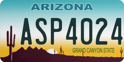 AZ license plate ASP4024