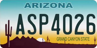 AZ license plate ASP4026