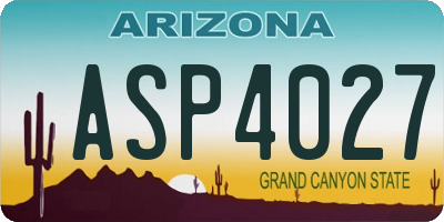 AZ license plate ASP4027