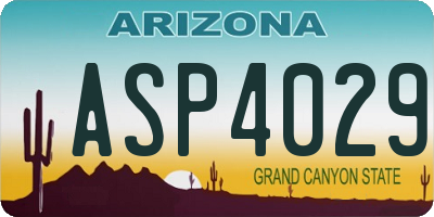 AZ license plate ASP4029