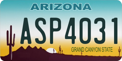 AZ license plate ASP4031