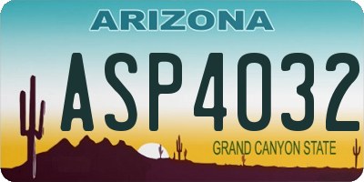 AZ license plate ASP4032