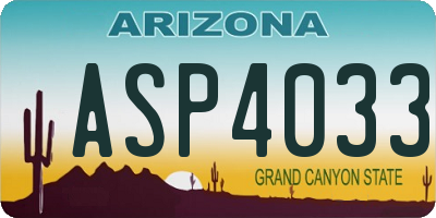 AZ license plate ASP4033