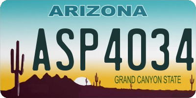 AZ license plate ASP4034