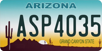 AZ license plate ASP4035