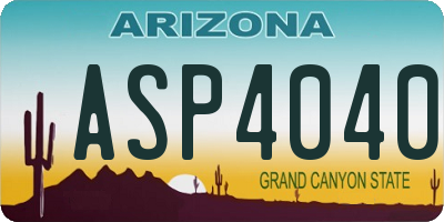 AZ license plate ASP4040