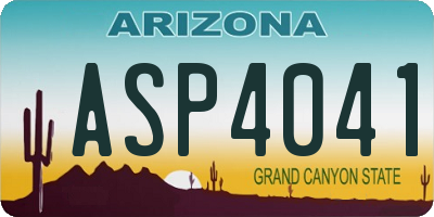 AZ license plate ASP4041