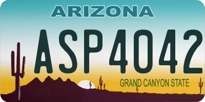 AZ license plate ASP4042