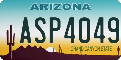 AZ license plate ASP4049