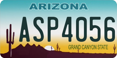 AZ license plate ASP4056
