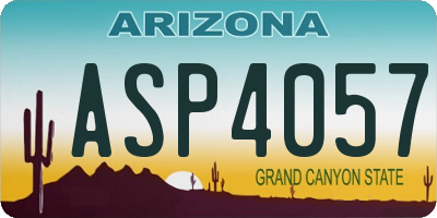AZ license plate ASP4057