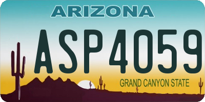 AZ license plate ASP4059