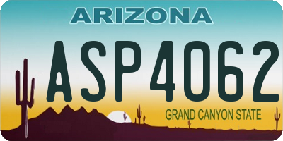 AZ license plate ASP4062
