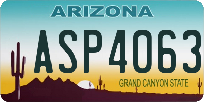 AZ license plate ASP4063