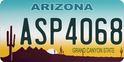 AZ license plate ASP4068