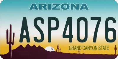 AZ license plate ASP4076