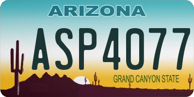 AZ license plate ASP4077