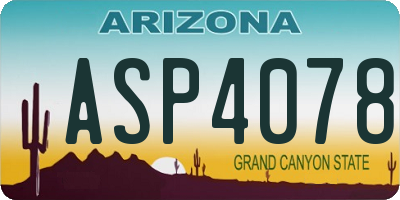 AZ license plate ASP4078