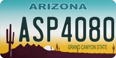 AZ license plate ASP4080