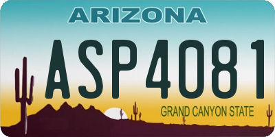 AZ license plate ASP4081
