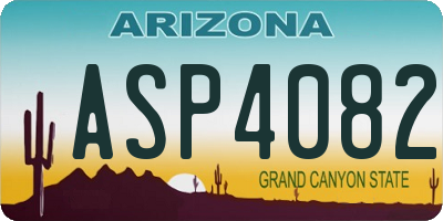 AZ license plate ASP4082