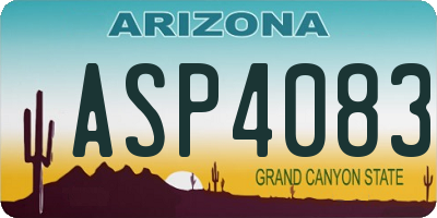 AZ license plate ASP4083