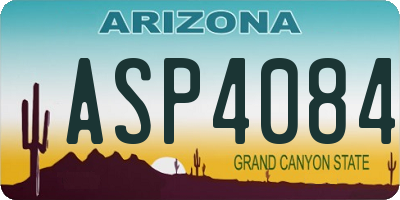 AZ license plate ASP4084