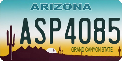 AZ license plate ASP4085