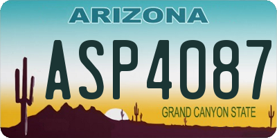 AZ license plate ASP4087