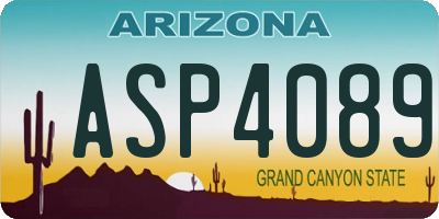 AZ license plate ASP4089