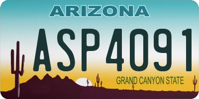 AZ license plate ASP4091