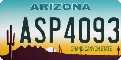 AZ license plate ASP4093