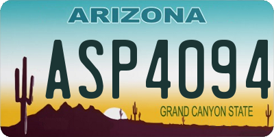AZ license plate ASP4094